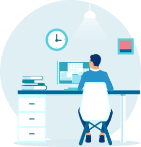 Worker in Front of Computer
